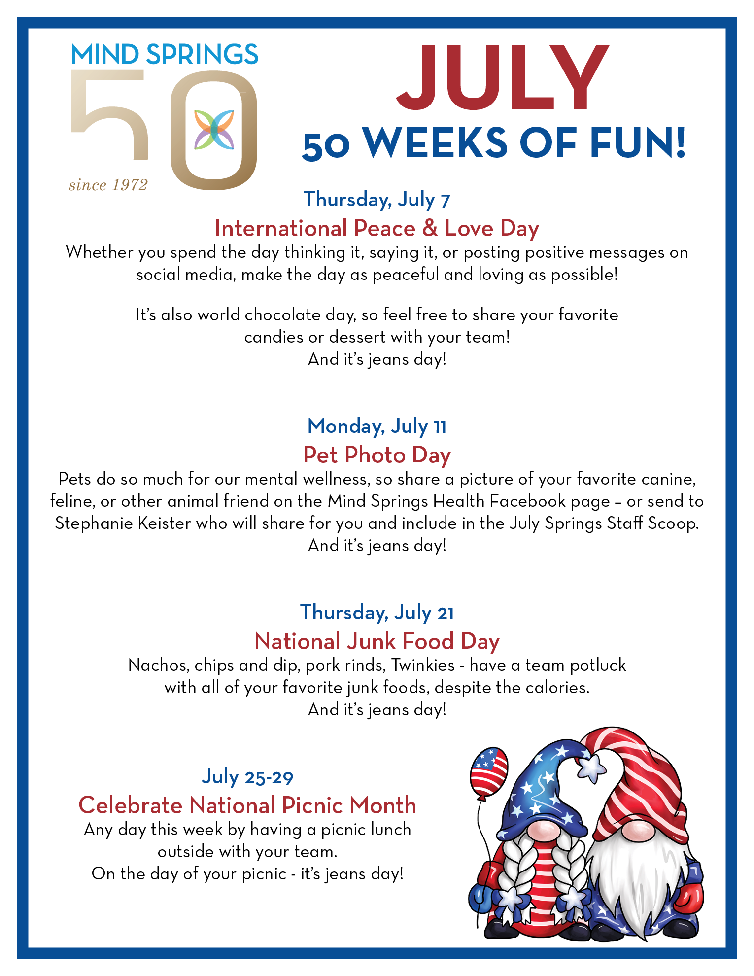 July 50 Weeks of Fun July 50 Weeks of Fun